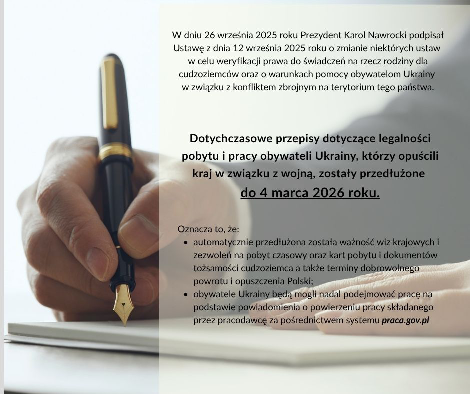 Zdjęcie artykułu Przedłużenie legalności pobytu obywateli Ukrainy do 4 marca 2026 roku!